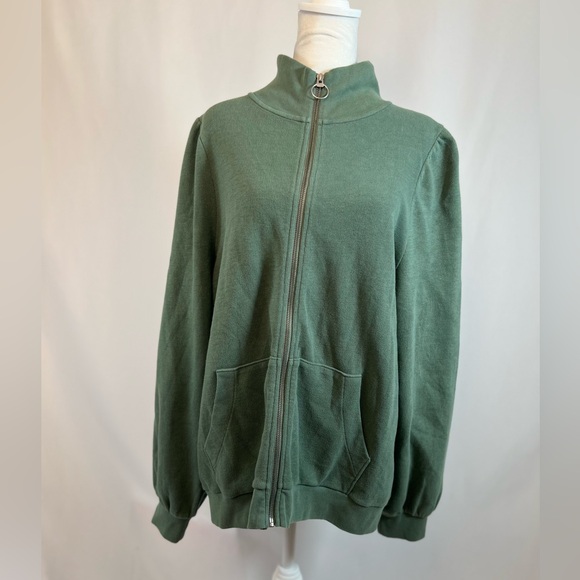 NEW / Madewell Simply Garment-Dyed Terry Zip-Up Lightweight Sweatshirt - Picture 2 of 8